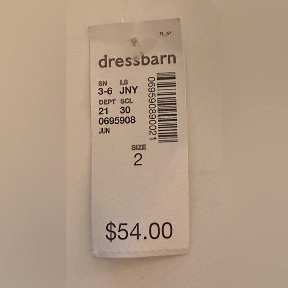 NWT Jones Studio Dressbarn Women's Sz 2 Black Floral Casual Embroidered Dress - Picture 4 of 14